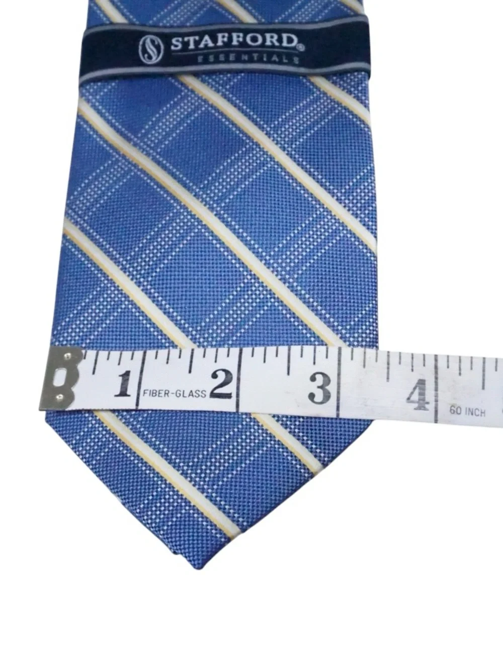 NWT Stafford Blue and Silver Diagonal Stripe Men's Tie